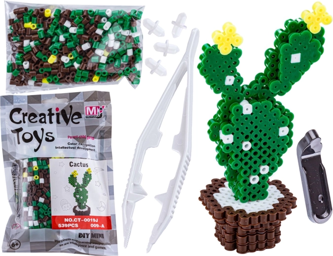 Mărgele de călcat 3D – șablon floare: cactus în ghiveci (punguță) - 1 bucată