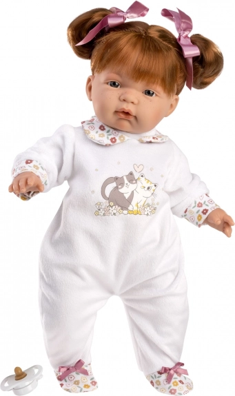 Păpușa Joelle 38 cm cu burtică moale și păr roșcat