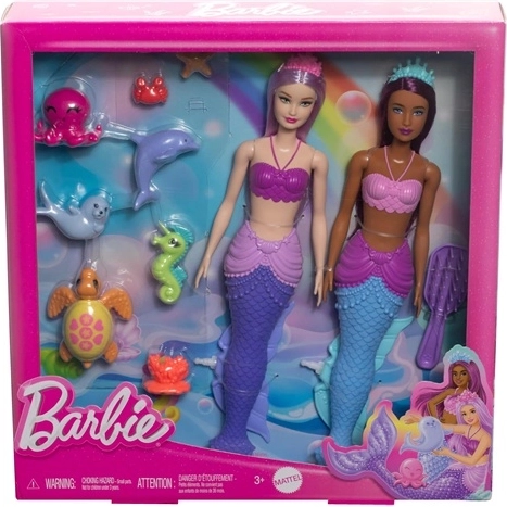 Set de joacă Barbie Dreamtopia cu 2 păpuși și animăluțe