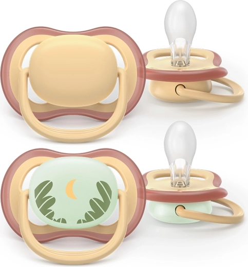 Philips Avent suzetă Ultra Air zi și noapte, 0–6 luni, 2 buc.