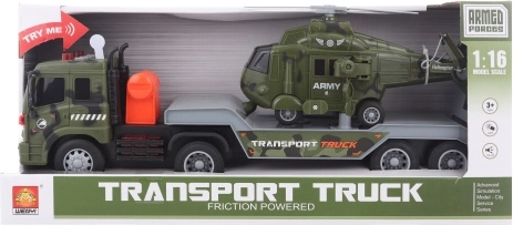 Camion militar cu elicopter pe baterii