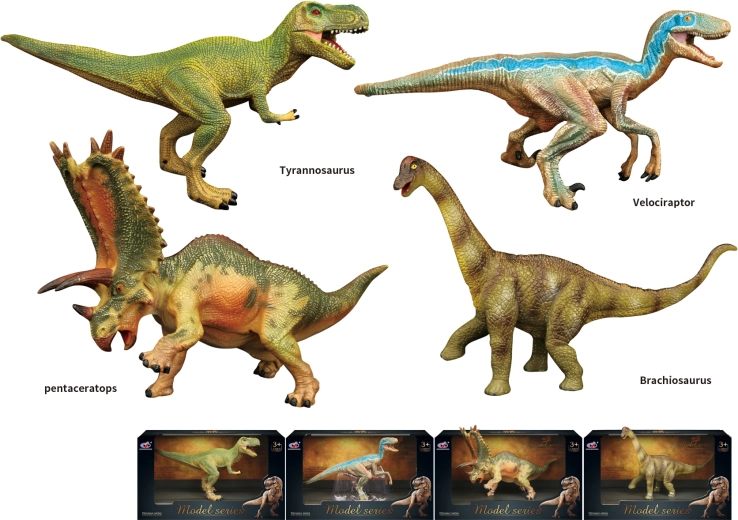 Lumea dinozaurilor – figurine dinozauri, 4 tipuri