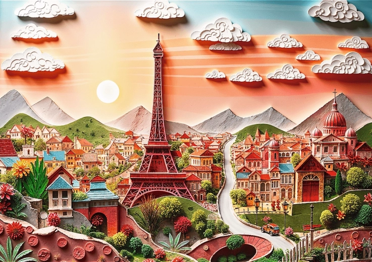 Puzzle Trefl Paper Art: Paris, 1000 piese