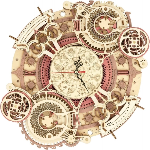 Puzzle Mecanice de Lemn 3D Ceas cu Calendar