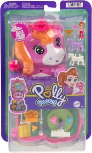Polly Pocket Rodeo cu ponei – set compact cu micropăpușă și accesorii