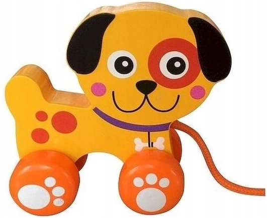 Smily Play cățeluș din lemn de tras