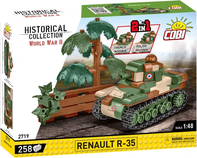Set de construcție tanc RENAULT R-35 1:48 (258 piese) – Colecția Istorică COBI