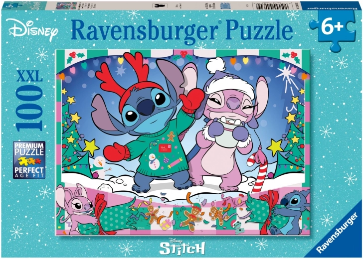 Puzzle 100 piese DISNEY Stitch Crăciun