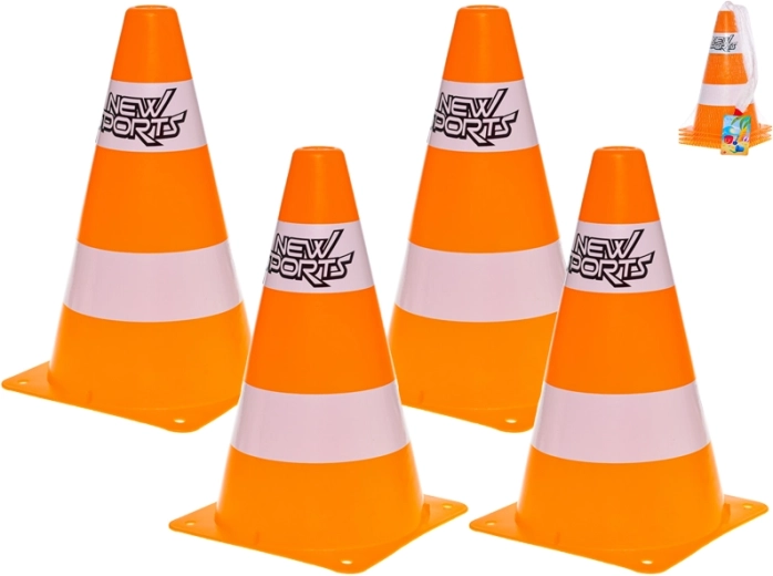 Set de conuri rutiere din plastic 24 cm (4 buc.)