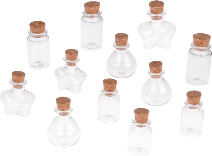12 mini sticluțe modelate cu dop de plută