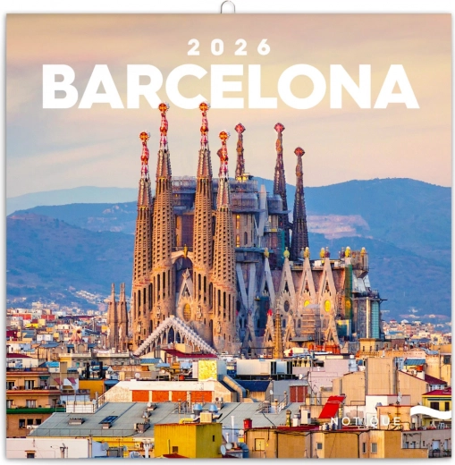 Calendar de perete Barcelona 2026, 30 x 30 cm