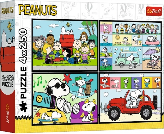 Puzzle Peanuts – Aventură cu alune 4×250 piese