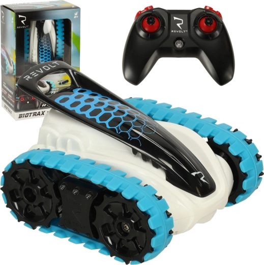 Model RC pe șenile REVOLT BIOTRAX, 2,4 GHz, LED, pentru teren, albastru-alb
