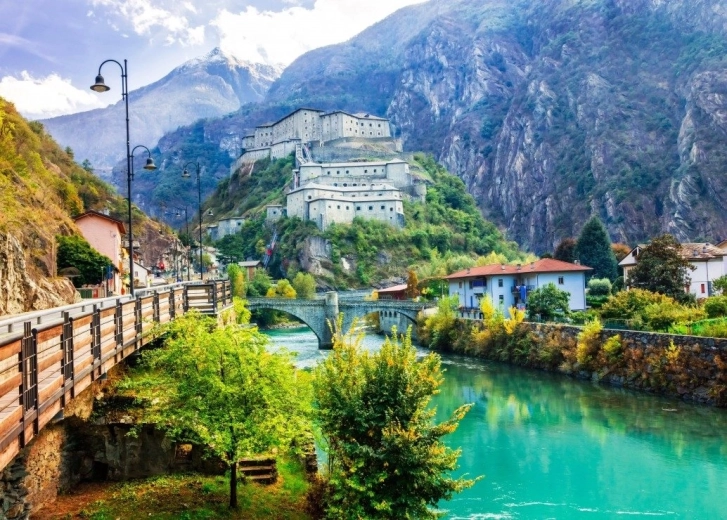 Puzzle Bluebird Fortăreața Bard, Italia, 500 de piese