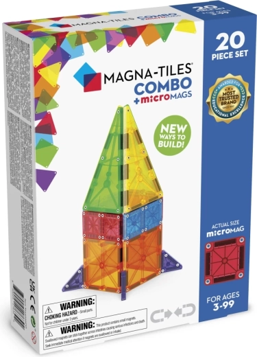 Set de construcție magnetic MAGNA-TILES Combo microMAGS, 20 de piese