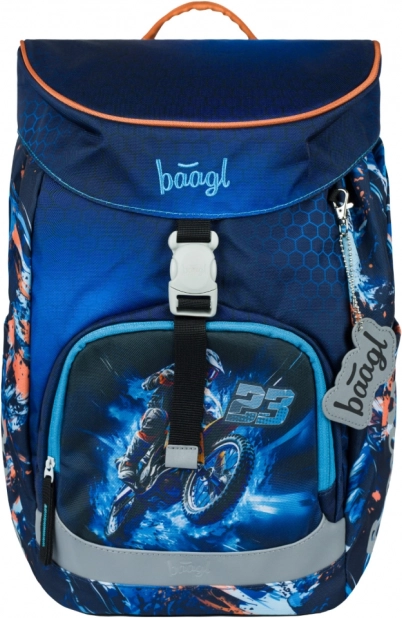 Rucsac școlar Baagl Airy cu motiv motocicletă