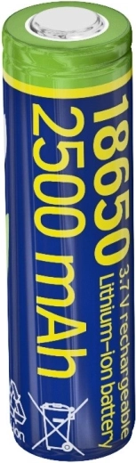 Acumulator Li-ion 18650 3,7 V 2500 mAh (10C) cu poli plați