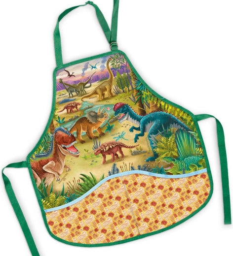 Șorț pentru copii pentru educație plastică dinozauri 50 × 55 cm - 1 bucată