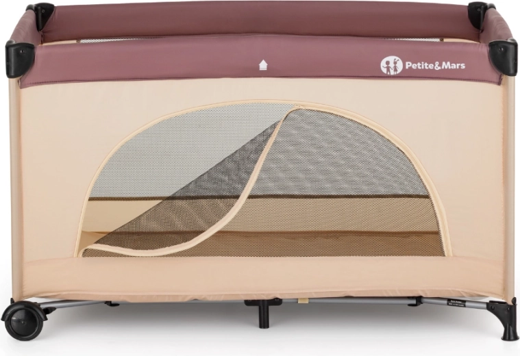 Intrare laterală cu fermoar pentru mișcarea independentă a copilului