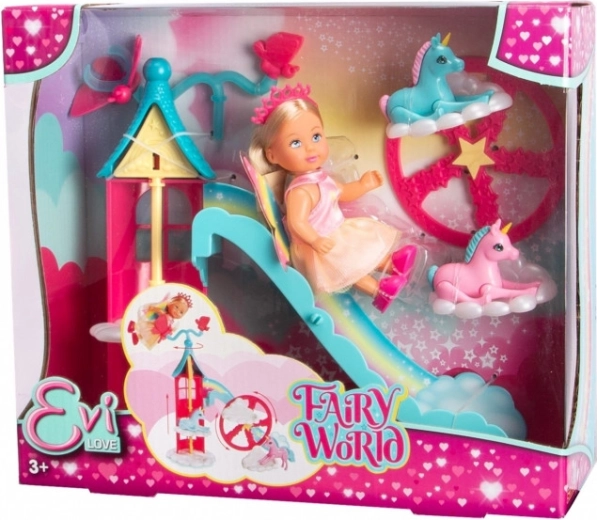 Păpușa Evi Love lumea zânelor magică cu unicorni