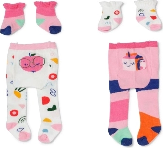 Dresuri și șosete cu modele pentru păpușile BABY born 43 cm, 2 variante
