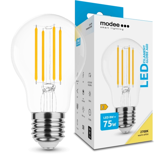 Modee Smart Lighting bec LED cu filament Globe E27 8 W alb cald
