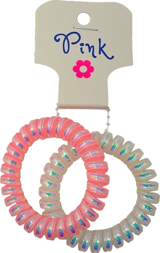 PINK elastice de păr roz și sidefate (2 buc.)