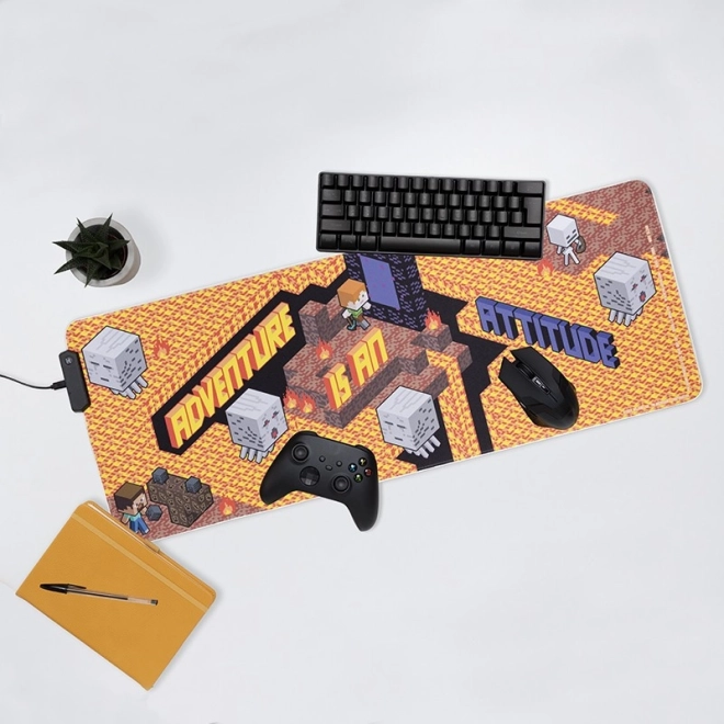 covoraș de gaming cu iluminare minecraft