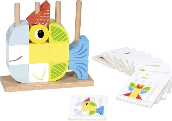 Goki puzzle din lemn cu carduri-model