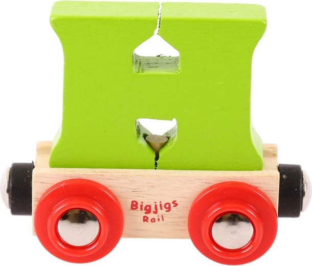 BIGJIGS RAIL vagon pentru trenulețe din lemn – litera H
