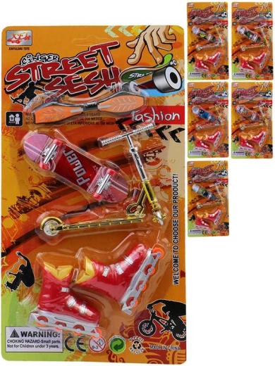 Set de skate pentru degete cu skateboard-uri, patine cu rotile și trotinetă - 1 bucată