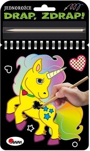 Răzuiește, răzuiește! unicorni – carte creativă de răzuit cu stylus din lemn