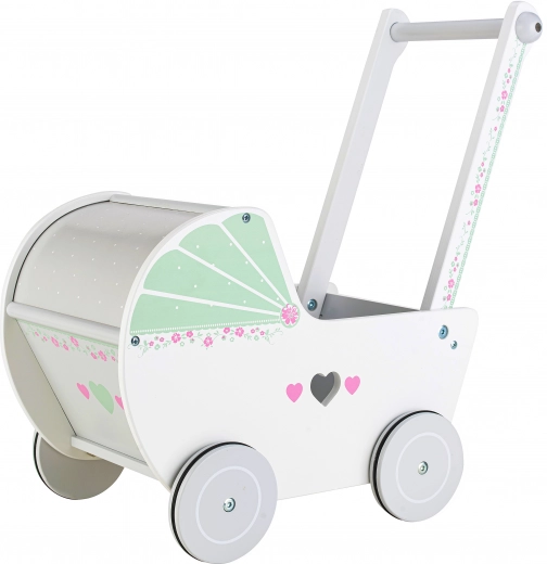 Cărucior din lemn pentru păpuși ECOTOYS