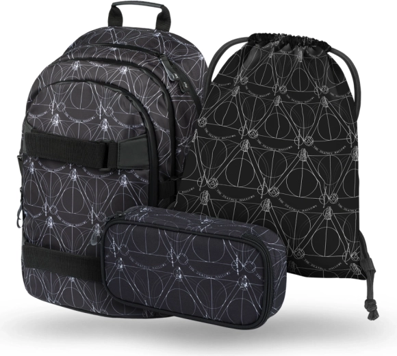 Set școlar BAAGL skate HARRY POTTER Talismanele Morții – rucsac, penar, săculeț