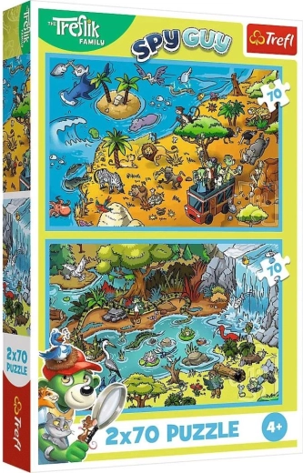 Puzzle Treflíci în țara animalelor 2x70 piese