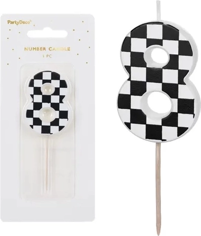 Lumânare aniversară cifra 8, 5,5 cm (mix) - 1 bucată