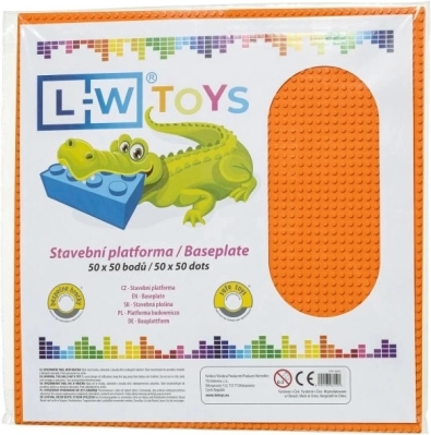L-W Toys placă de construcție mare 50 × 50 puncte, portocalie