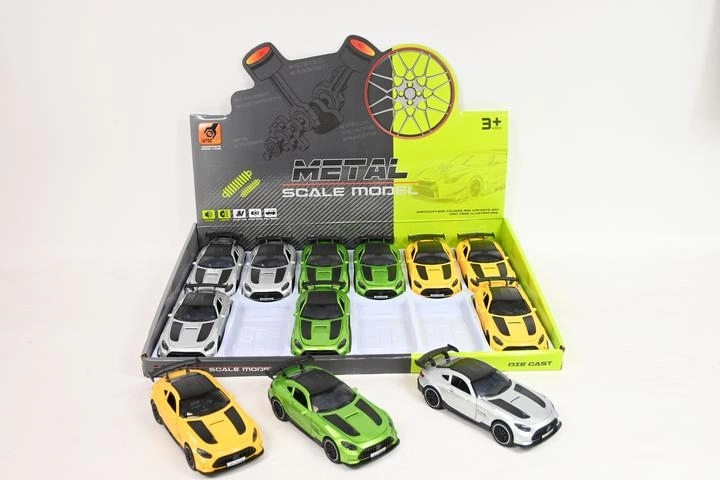 Mașină sport metalică 15 cm cu lumini și sunete