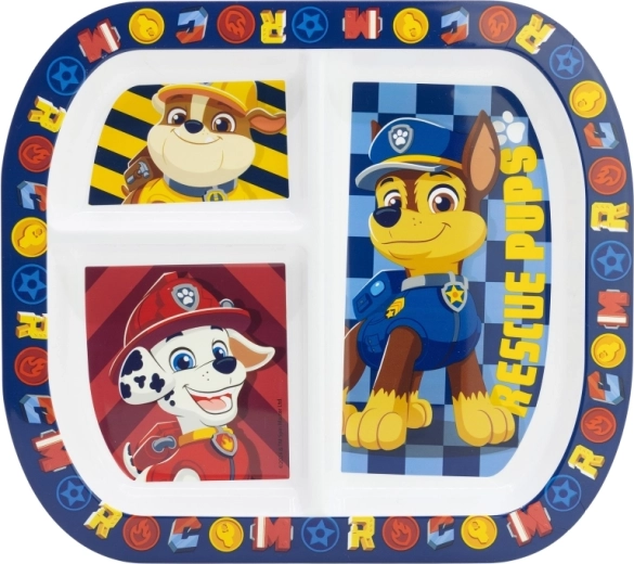 Farfurie pentru copii Paw Patrol cu compartimente Boy Rescue Pups 22 cm