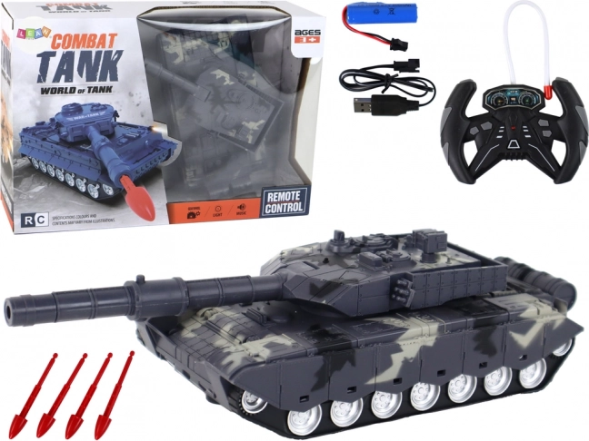Tanc militar RC distractiv pentru copii