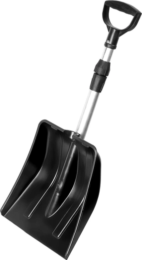 Lopată pentru zăpadă YETI cu mâner ergonomic și coadă telescopică din aluminiu 31 × 34,5 cm