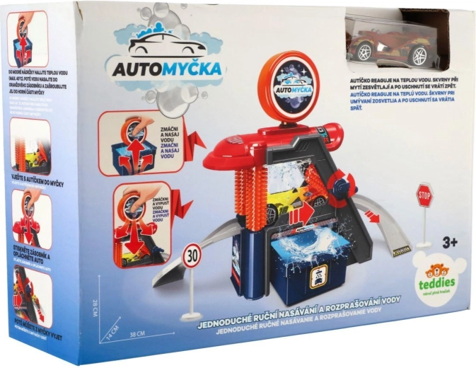 Spălătorie auto cu mașinuță care își schimbă culoarea și accesorii - 1 bucată