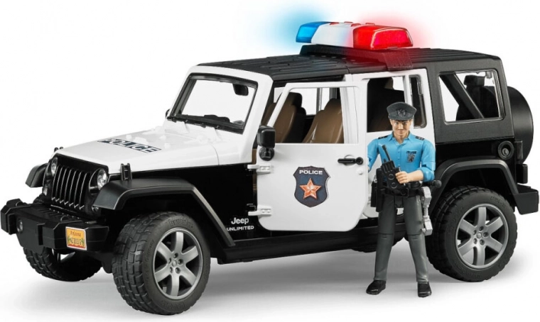 Bruder Jeep Wrangler Rubicon poliție cu figurină