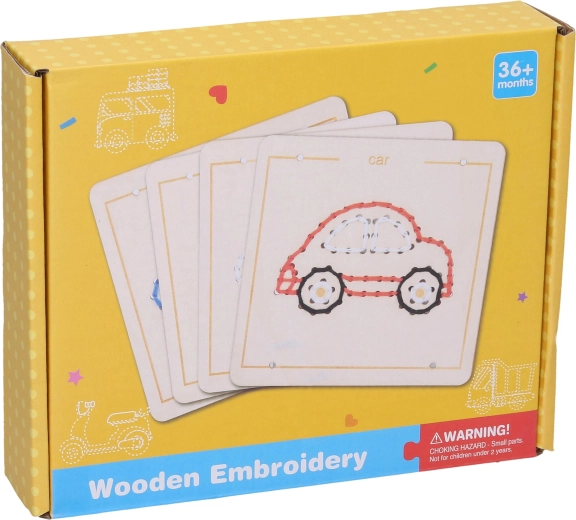 Broderie din lemn cu mijloace de transport
