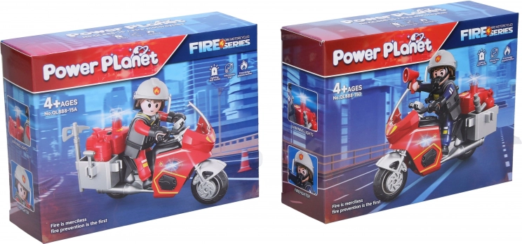 Figurină Pompier pe Motocicletă Set de Construcție