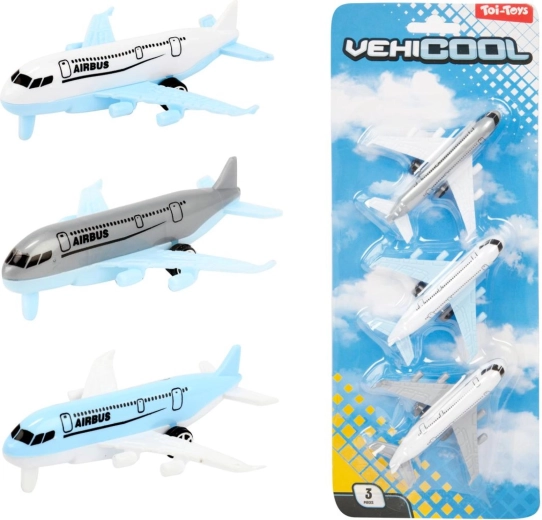 Set de avioane de pasageri Airbus – 3 buc.