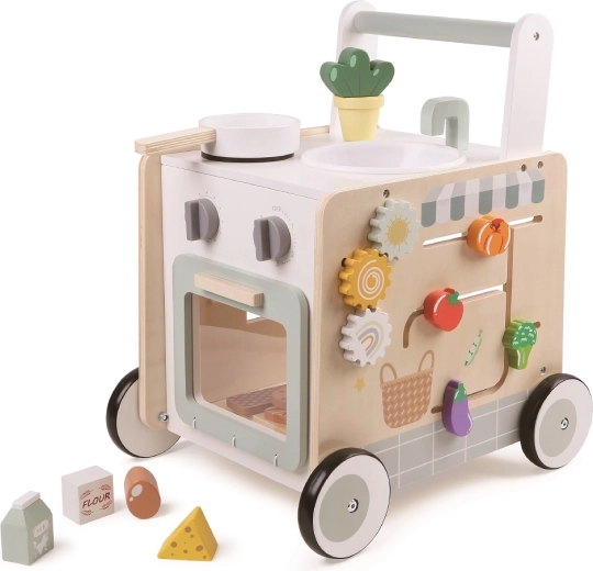 2Kids Toys premergător din lemn cu bucătărie