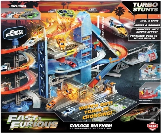 Garajul Jada Toys Fast & Furious Mayhem cu 5 vehicule