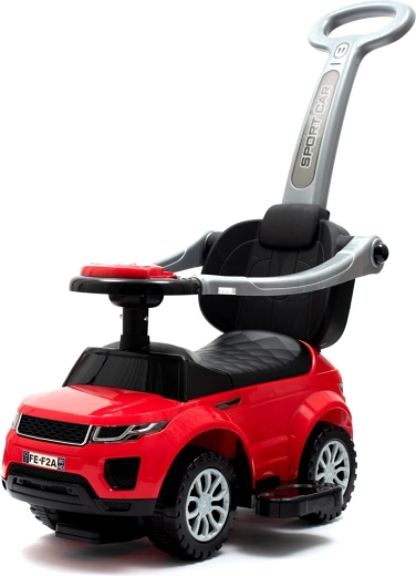 Vehicul de împins 3în1 pentru copii cu tijă de ghidare BABY MIX – SUV roșu