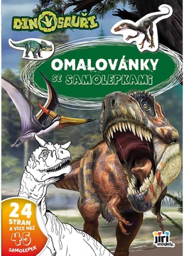 Caiet de colorat A4 cu autocolante Dinozauri